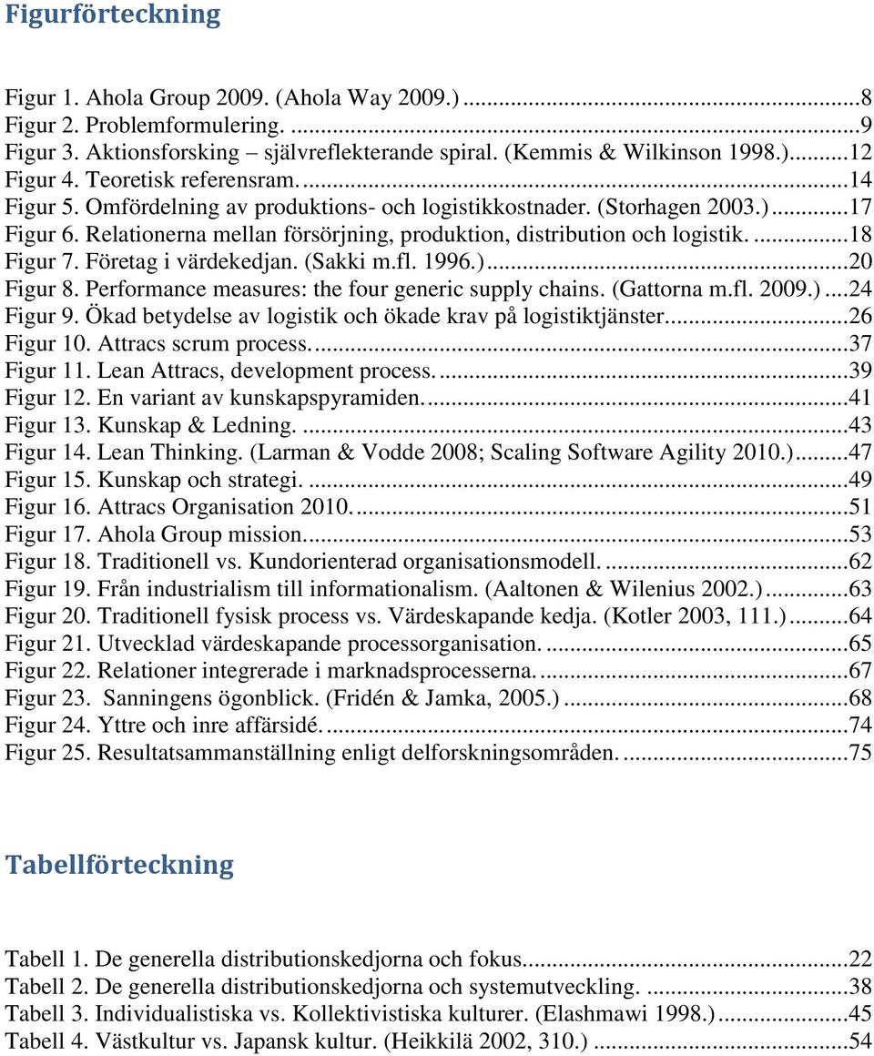 ... 18 Figur 7. Företag i värdekedjan. (Sakki m.fl. 1996.)... 20 Figur 8. Performance measures: the four generic supply chains. (Gattorna m.fl. 2009.)... 24 Figur 9.