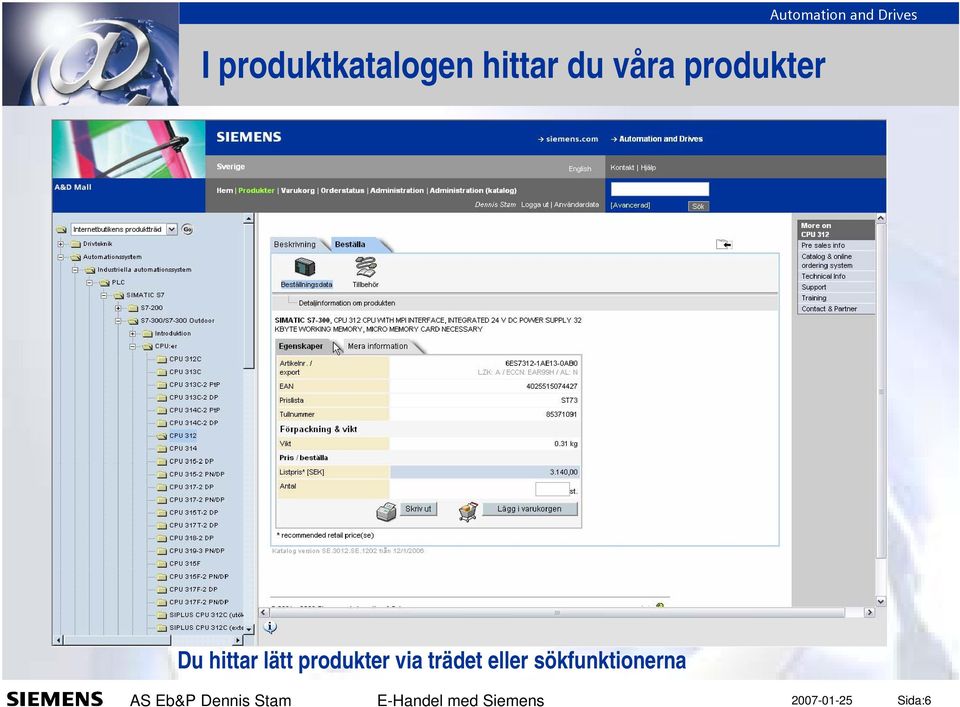 hittar lätt produkter via trädet