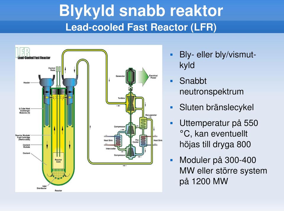 Slutenbränslecykel Uttemperaturpå550 C,kaneventuellt