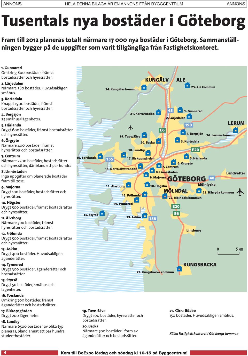 Härlanda Drygt 600 bostäder, främst bostadsrätter och hyresrätter. 6. Örgryte Närmare 400 bostäder, främst hyresrätter och bostadsrätter. 7.