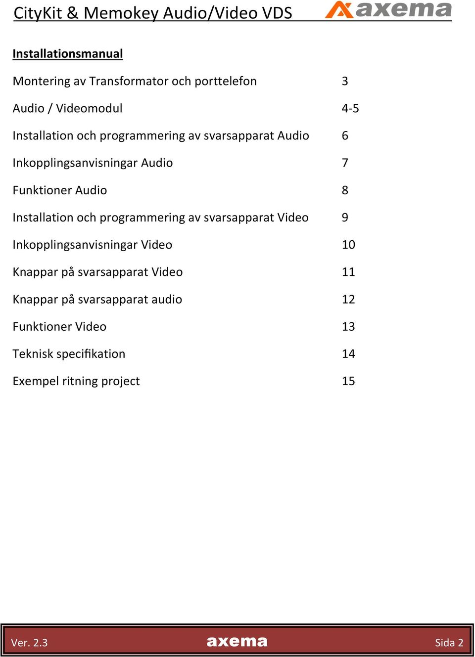 programmering av svarsapparat Video 9 Inkopplingsanvisningar Video 10 Knappar på svarsapparat Video 11