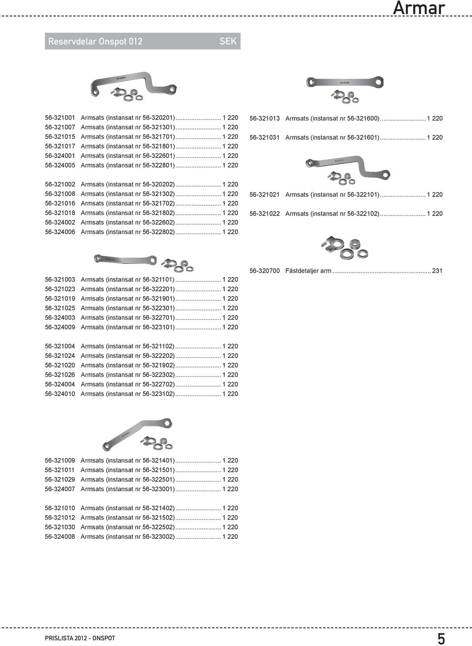 .. 1 220 56-324005 Armsats (instansat nr 56-322801)... 1 220 56-321013 Armsats (instansat nr 56-321600)... 1 220 56-321031 Armsats (instansat nr 56-321601).