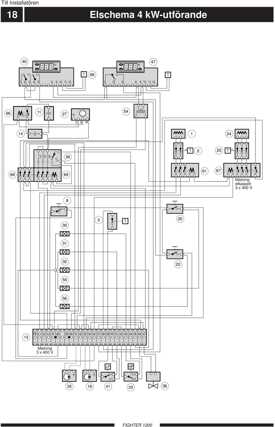 elkast 3 x 4 V 3 3 2 31 32 22 55 56 13 PE L1 L2 L3 N 2 29 3 31 32 33