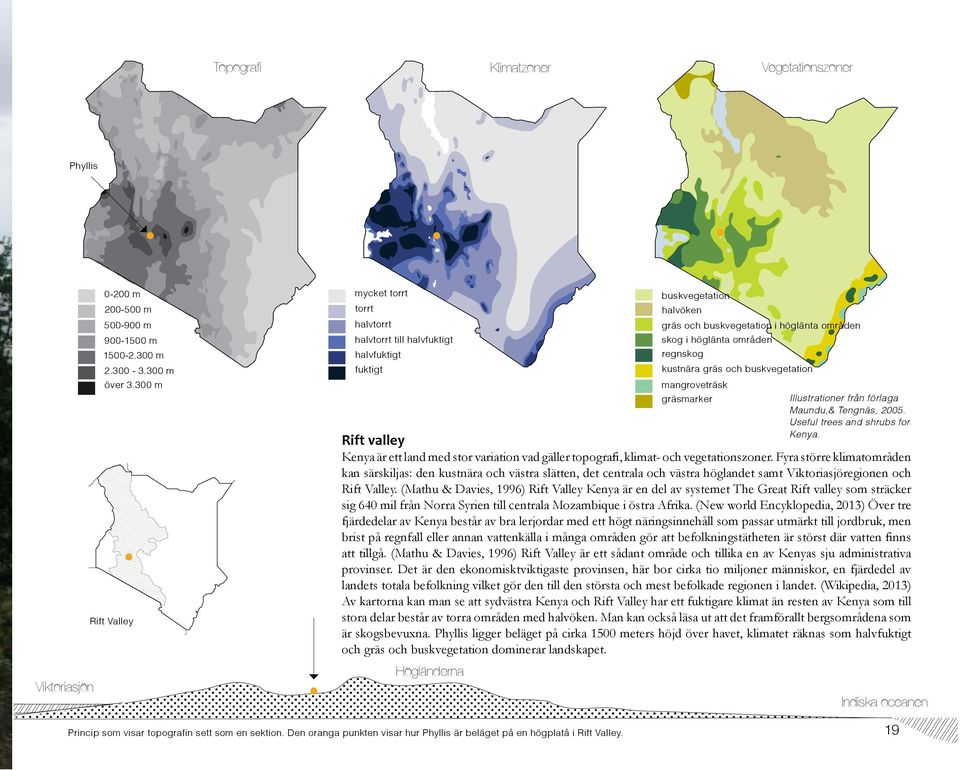 300 m Rift Valley halvfuktigt fuktigt Rift valley Kenya är ett land med stor variation vad gäller topografi, klimat- och vegetationszoner.