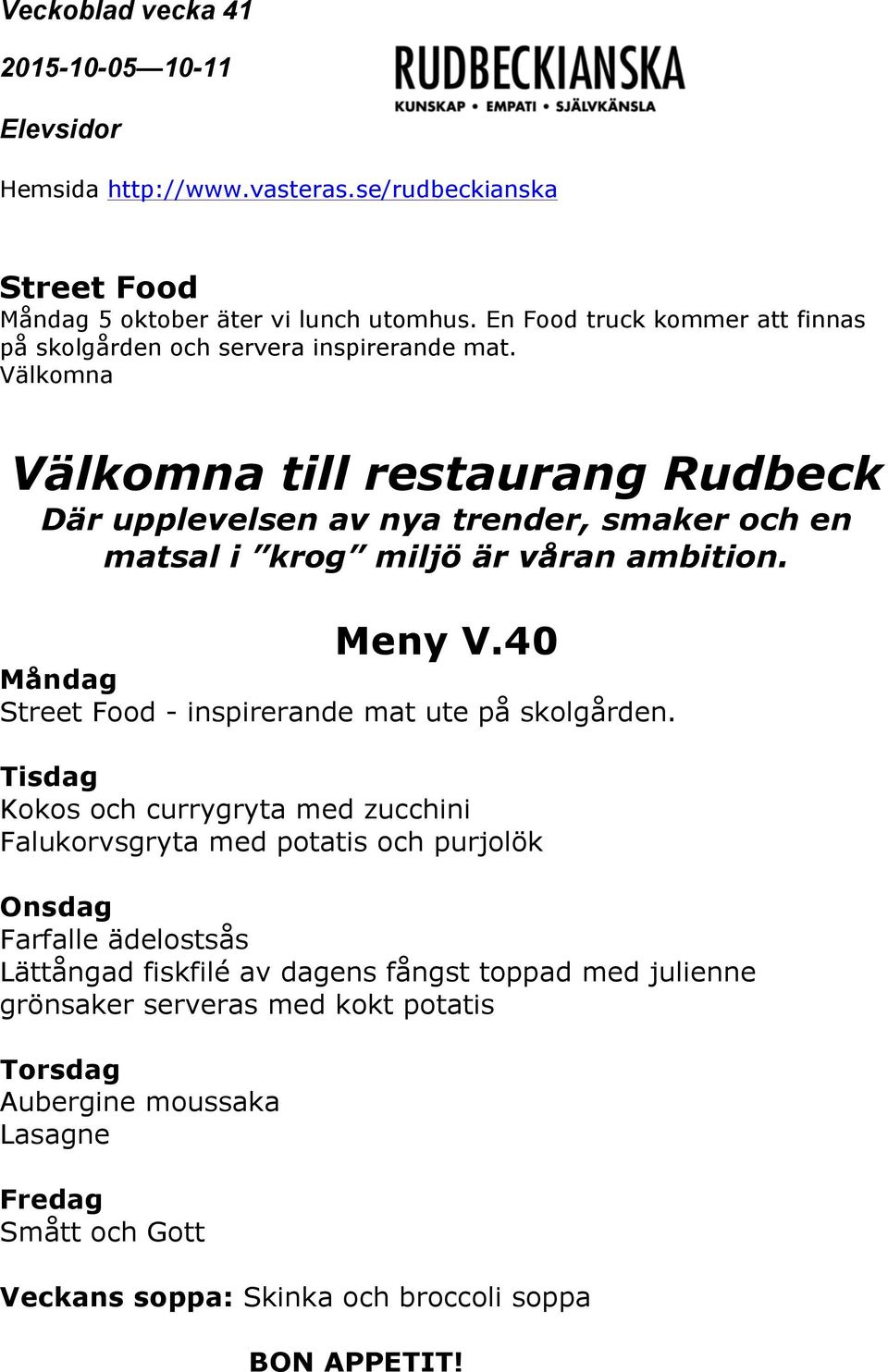 40 Måndag Street Food - inspirerande mat ute på skolgården.