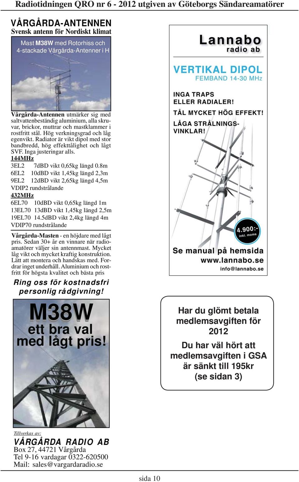 144MHz 3EL2 7dBD vikt 0,65kg längd 0.