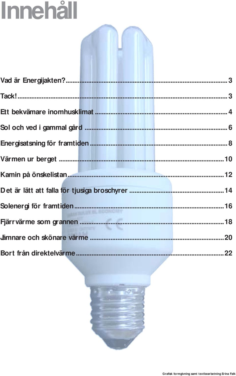 ..12 Det är lätt att falla för tjusiga broschyrer...14 Solenergi för framtiden.