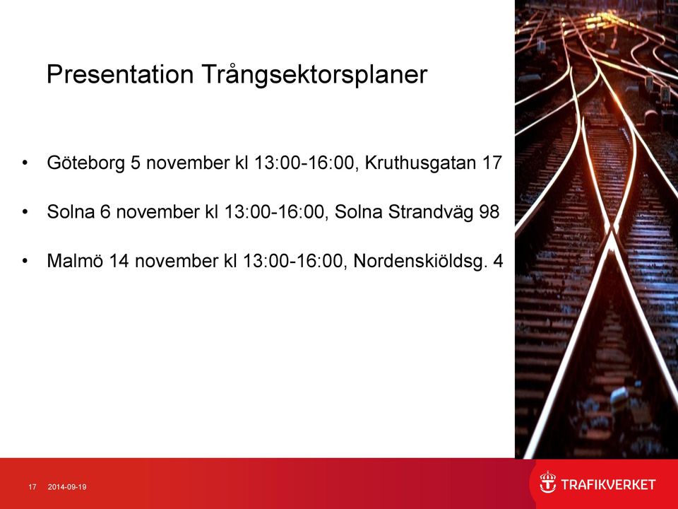 november kl 13:00-16:00, Solna Strandväg 98 Malmö