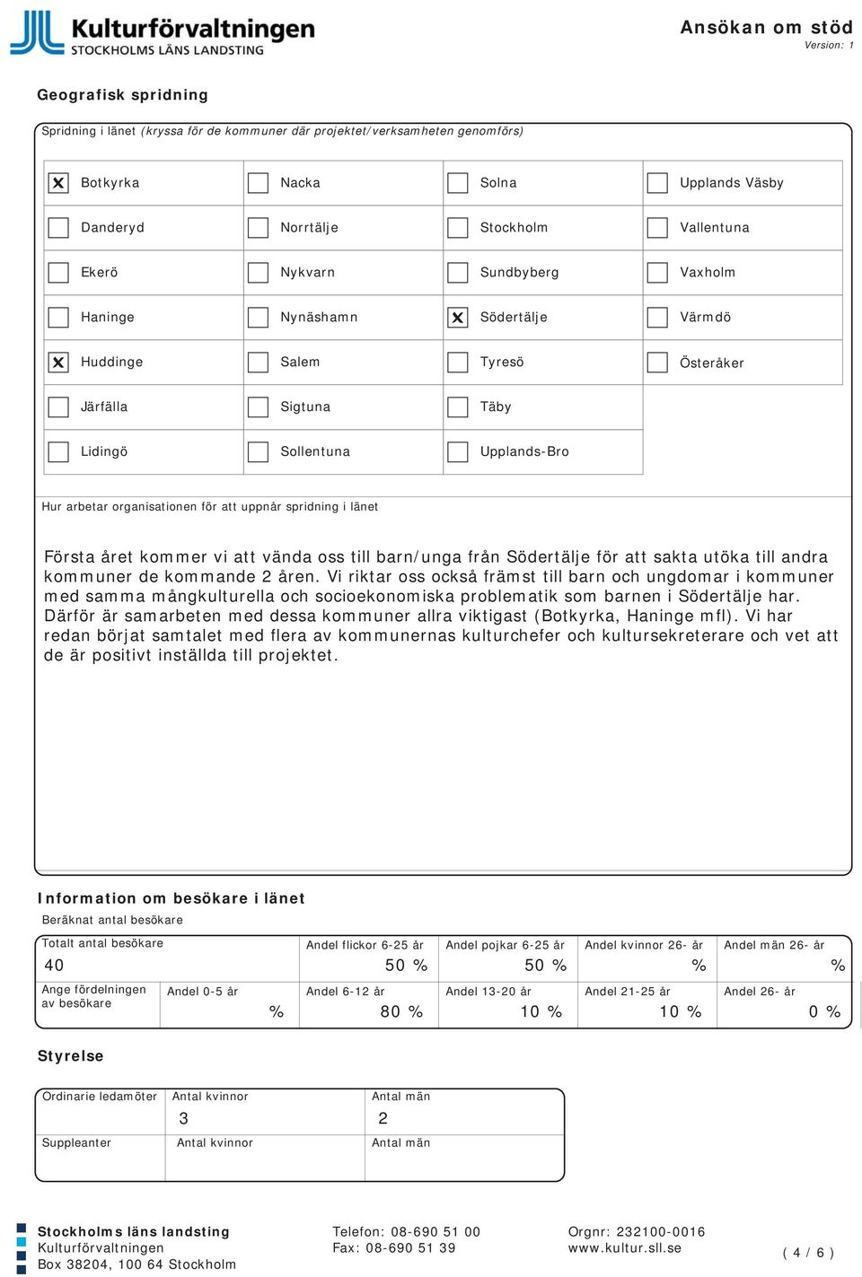 länet Första året kommer vi att vända oss till barn/unga från Södertälje för att sakta utöka till andra kommuner de kommande 2 åren.