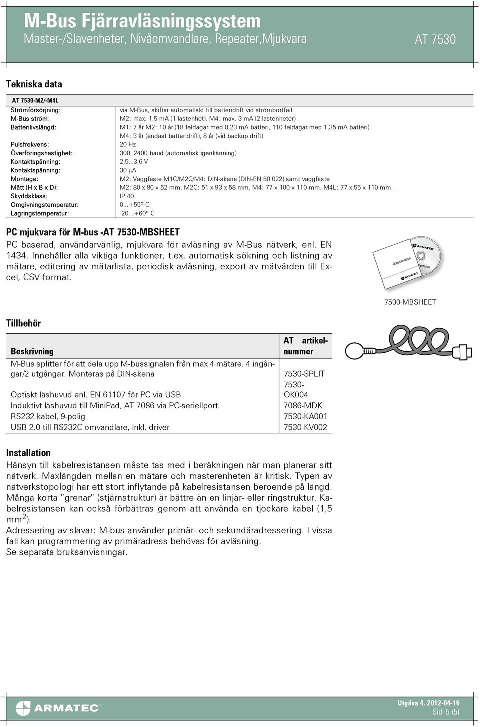 Hz 300, 2400 baud (automatisk igenkänning) Kontaktspänning: 2,5...3,6 V Kontaktspänning: 30 μa M2: Väggfäste M1C/M2C/M4: DIN-skena (DIN-EN 50 022) samt väggfäste M2: 80 x 80 x 52 mm.