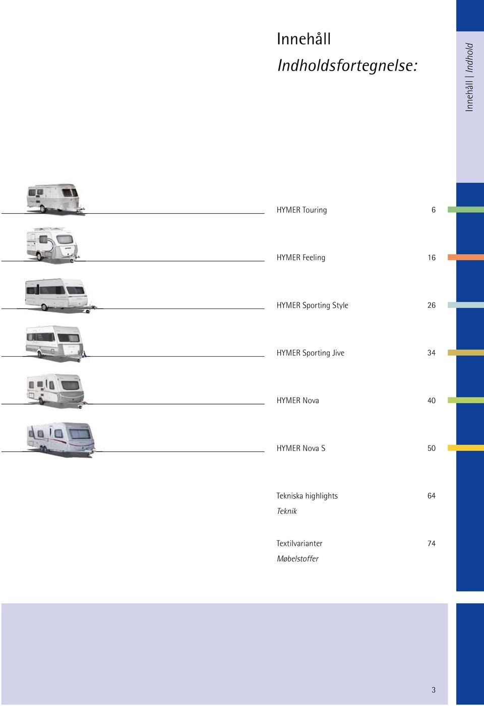 HYMER Sporting Jive 34 HYMER Nova 40 HYMER Nova S 50