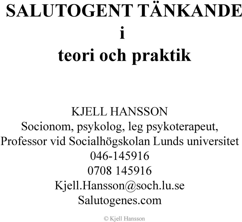 Professor vid Socialhögskolan Lunds universitet