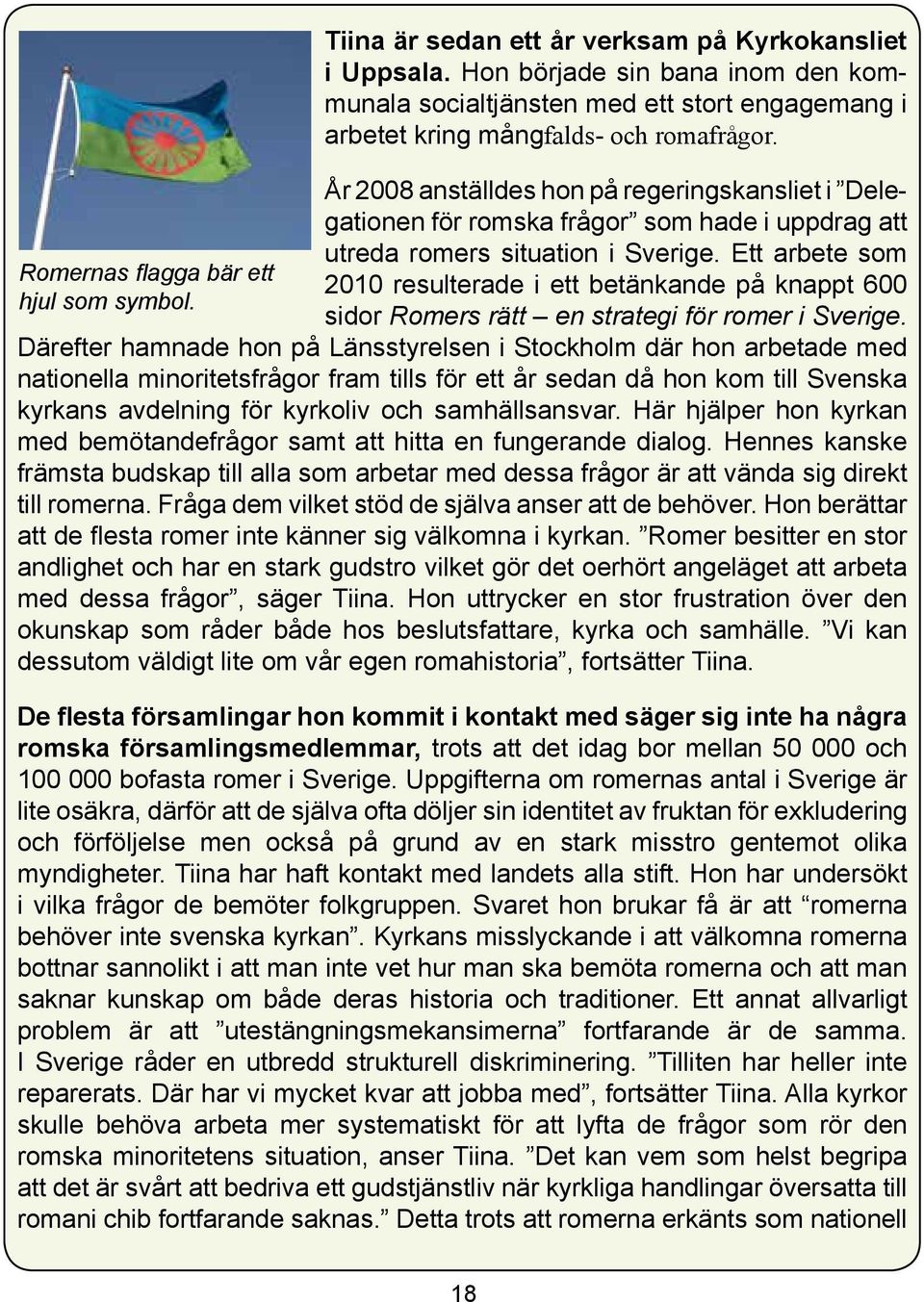 År 2008 anställdes hon på regeringskansliet i Delegationen för romska frågor som hade i uppdrag att utreda romers situation i Sverige.