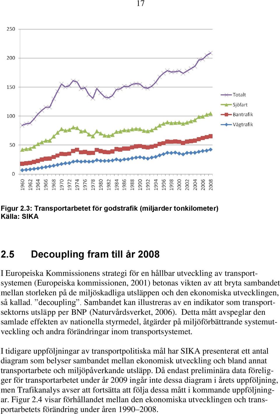 storleken på de miljöskadliga utsläppen och den ekonomiska utvecklingen, så kallad. decoupling.