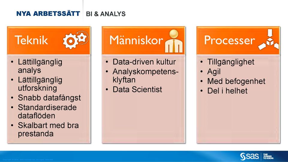 dataflöden Skalbart med bra prestanda Människor Data-driven kultur