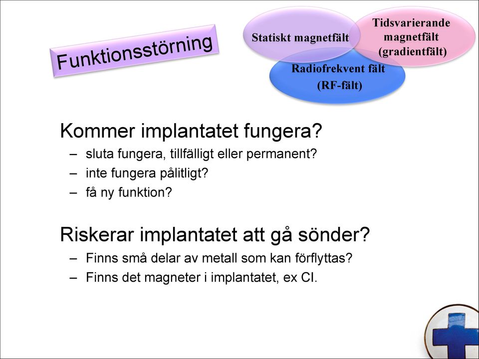 sluta fungera, tillfälligt eller permanent? inte fungera pålitligt? få ny funktion?