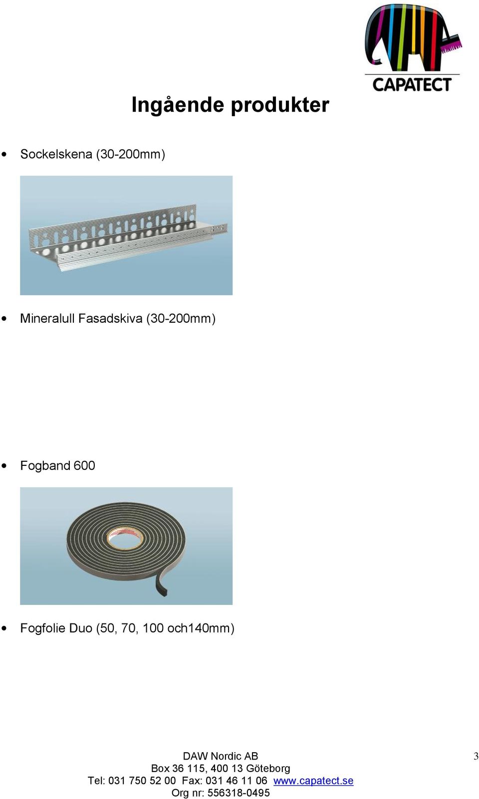 Fasadskiva (30-200mm) Fogband