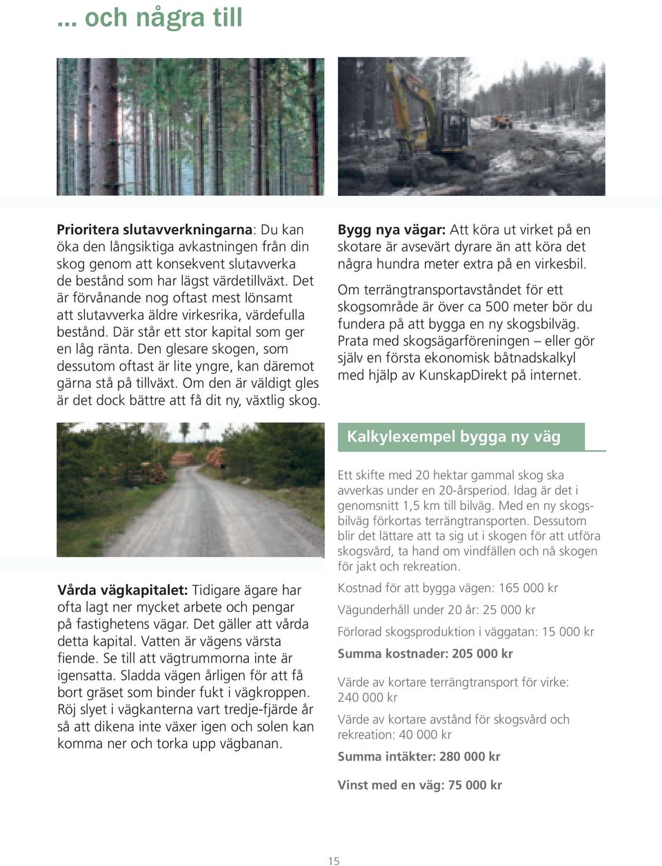 Den glesare skogen, som dessutom oftast är lite yngre, kan däremot gärna stå på tillväxt. Om den är väldigt gles är det dock bättre att få dit ny, växtlig skog.