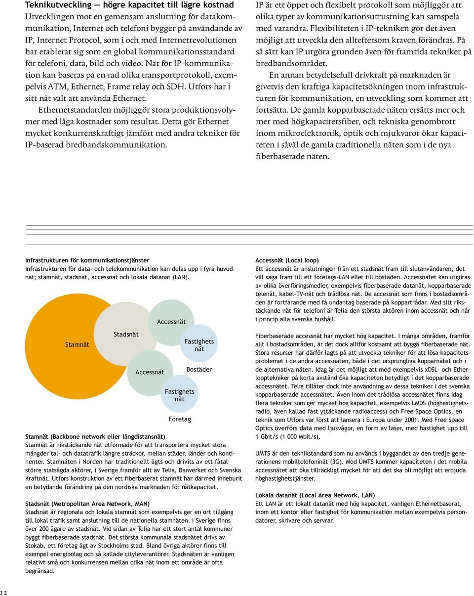 Nät för IP-kommunikation kan baseras på en rad olika transportprotokoll, exempelvis ATM, Ethernet, Frame relay och SDH. Utfors har i sitt nät valt att använda Ethernet.