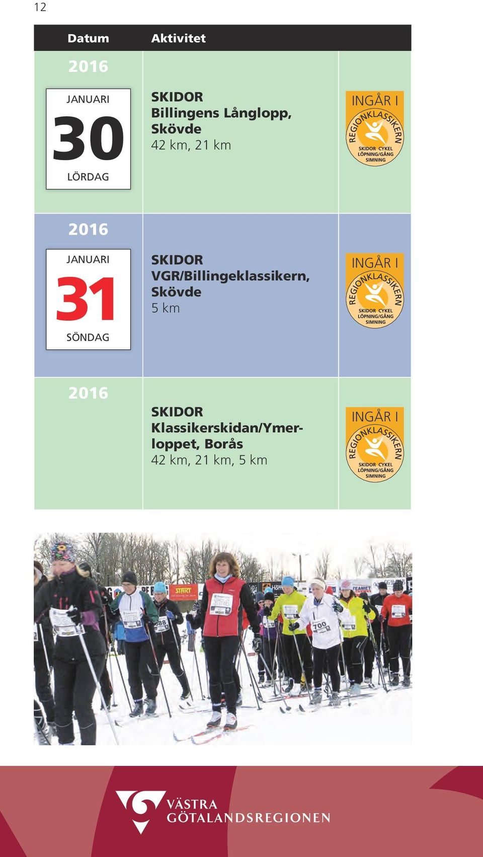 SÖNDAG SKIDOR VGR/Billingeklassikern, Skövde 5 km