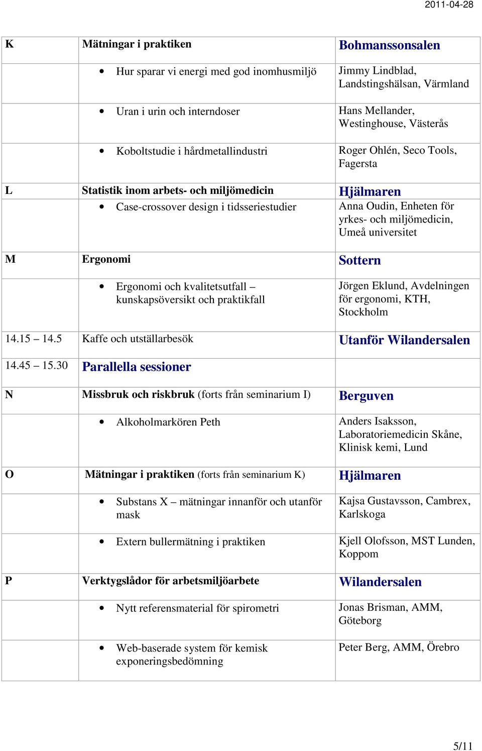 miljömedicin, Umeå universitet M Ergonomi Sottern Ergonomi och kvalitetsutfall kunskapsöversikt och praktikfall Jörgen Eklund, Avdelningen för ergonomi, KTH, 14.15 14.