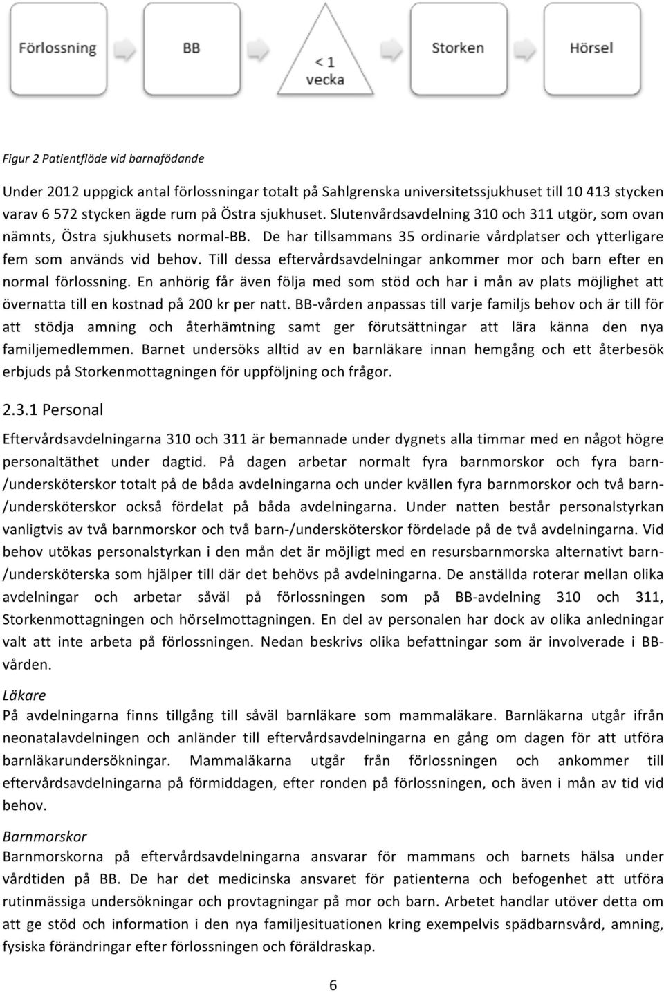 Till dessa eftervårdsavdelningar ankommer mor och barn efter en normal förlossning.