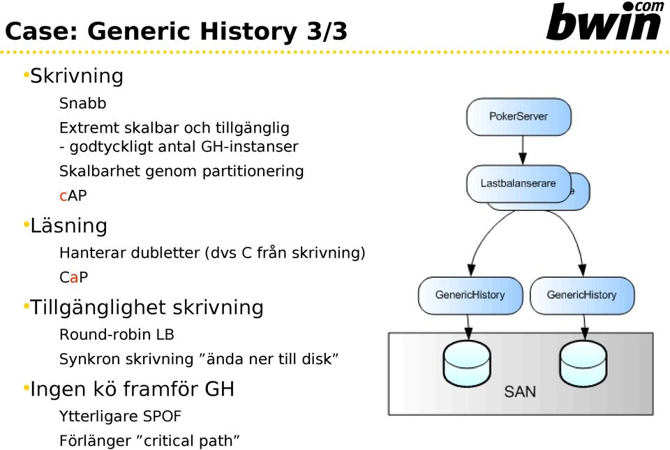 dubletter (dvs C från skrivning) CaP Tillgänglighet skrivning Round-robin LB