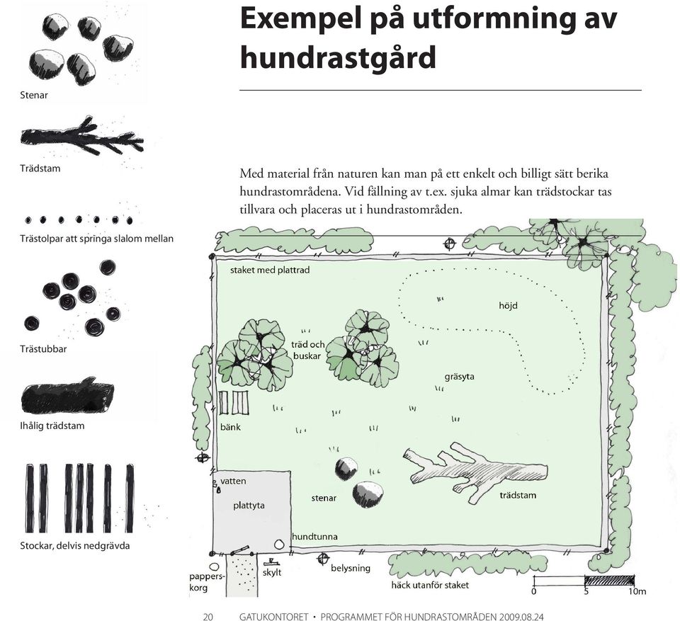 sjuka almar kan trädstockar tas tillvara och placeras ut i hundrastområden.