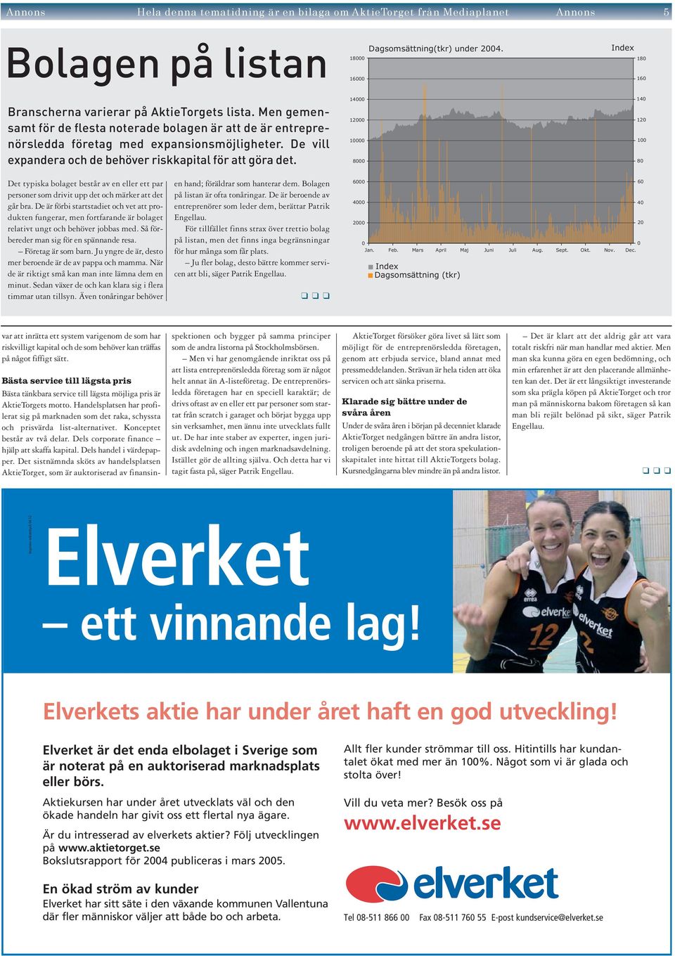 18000 16000 14000 12000 10000 8000 Dagsomsättning(tkr) under 2004. Index 180 160 140 120 100 80 Det typiska bolaget består av en eller ett par personer som drivit upp det och märker att det går bra.