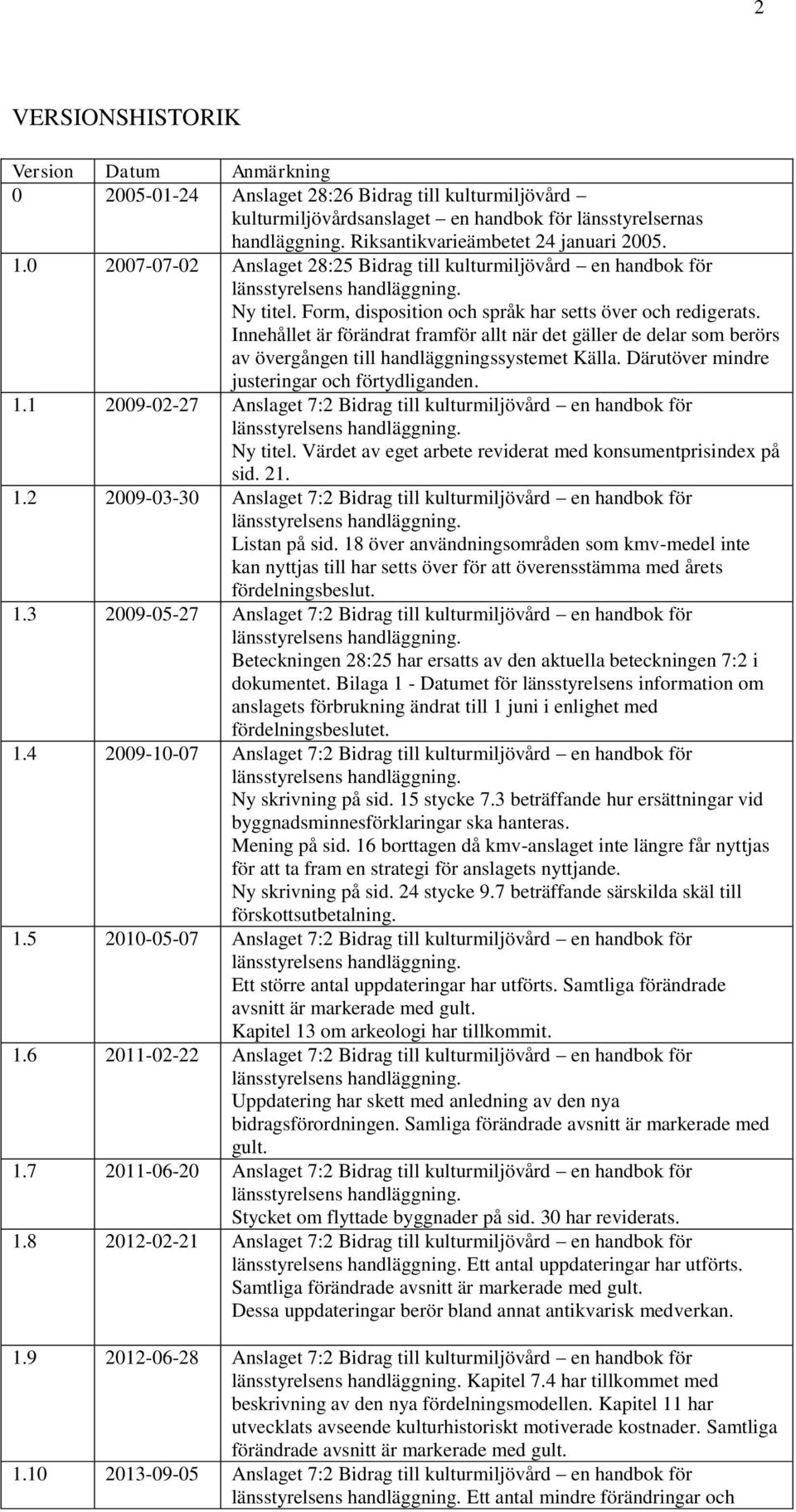 Form, disposition och språk har setts över och redigerats. Innehållet är förändrat framför allt när det gäller de delar som berörs av övergången till handläggningssystemet Källa.