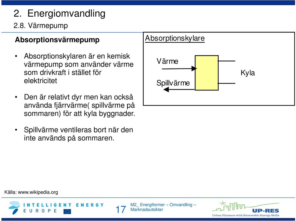 fjärrvärme( spillvärme på sommaren) för att kyla byggnader.