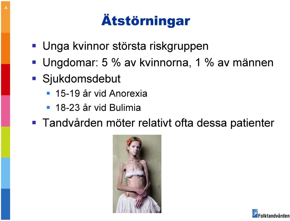 Sjukdomsdebut 15-19 år vid Anorexia 18-23 år