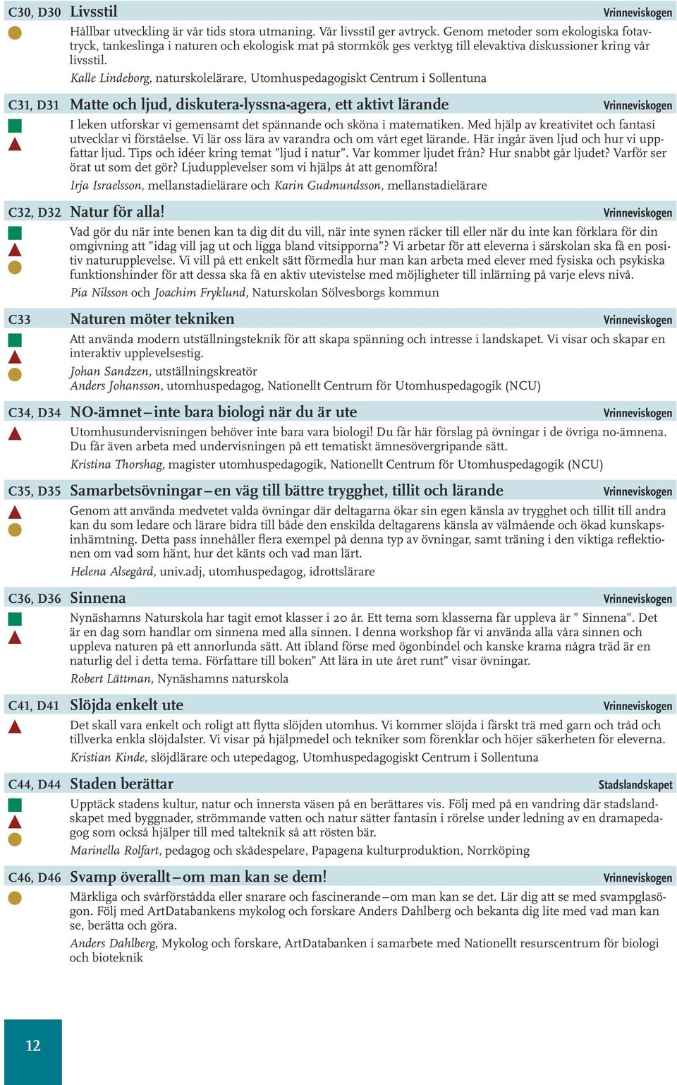 Kalle Lindeborg, naturskolelärare, Utomhuspedagogiskt Centrum i Sollentuna C31, D31 Matte och ljud, diskutera-lyssna-agera, ett aktivt lärande Vrinneviskogen I leken utforskar vi gemensamt det