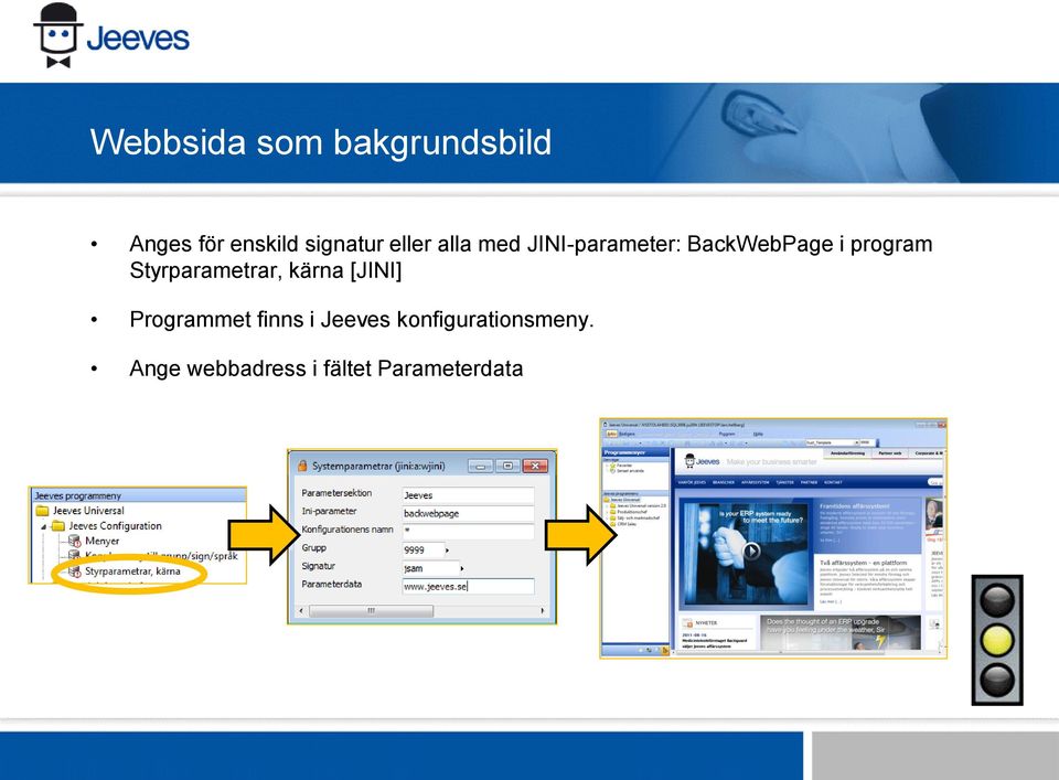 Styrparametrar, kärna [JINI] Programmet finns i Jeeves