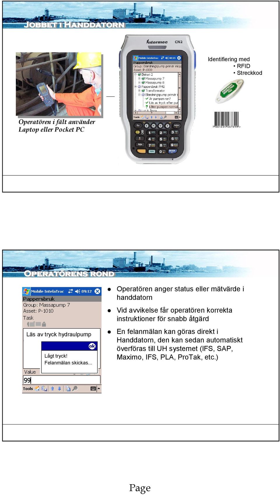 byt till reservpump Felanmälan skickas.