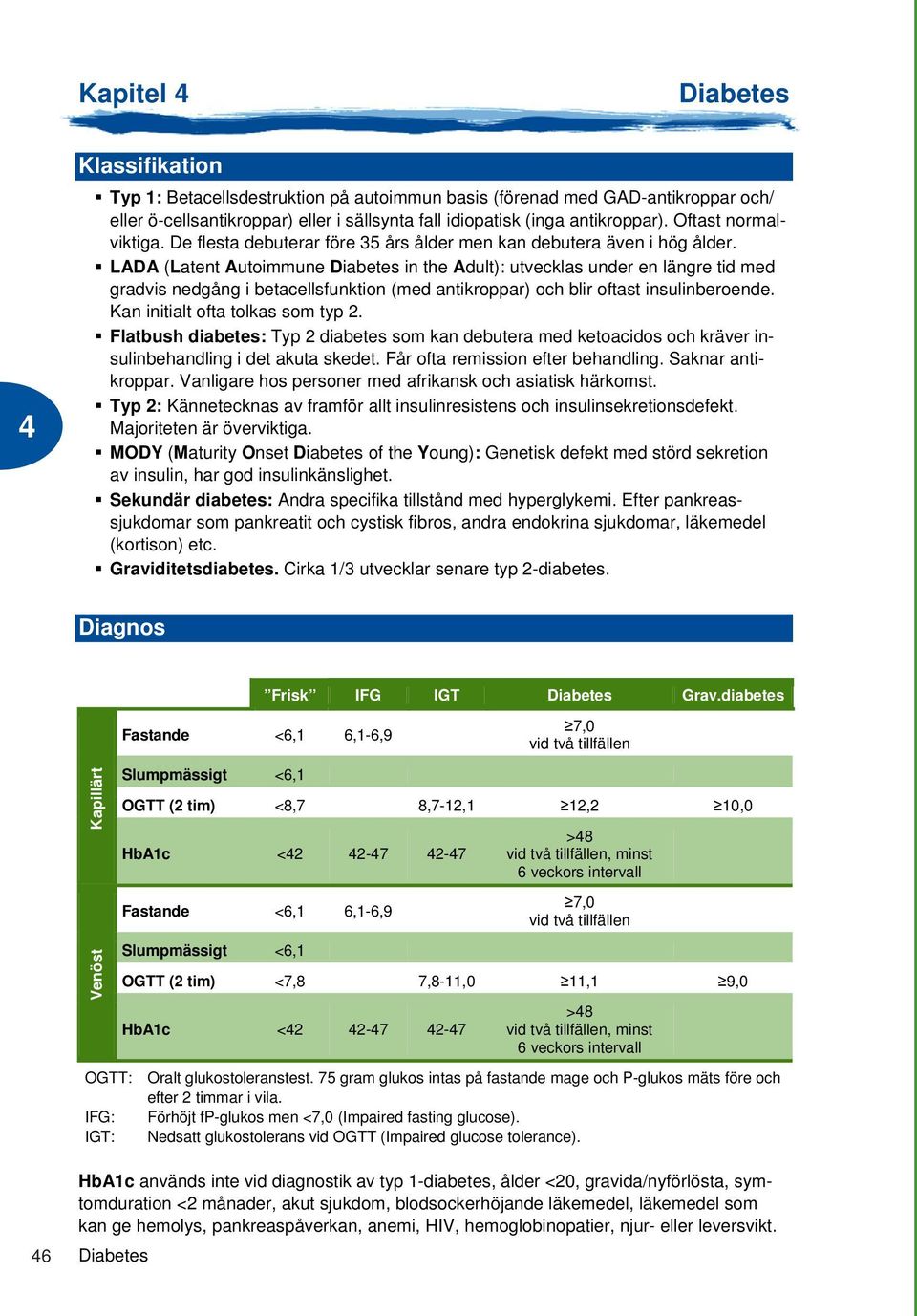 LADA (Latent Autoimmune in the Adult): utvecklas under en längre tid med gradvis nedgång i betacellsfunktion (med antikroppar) och blir oftast insulinberoende. Kan initialt ofta tolkas som typ 2.