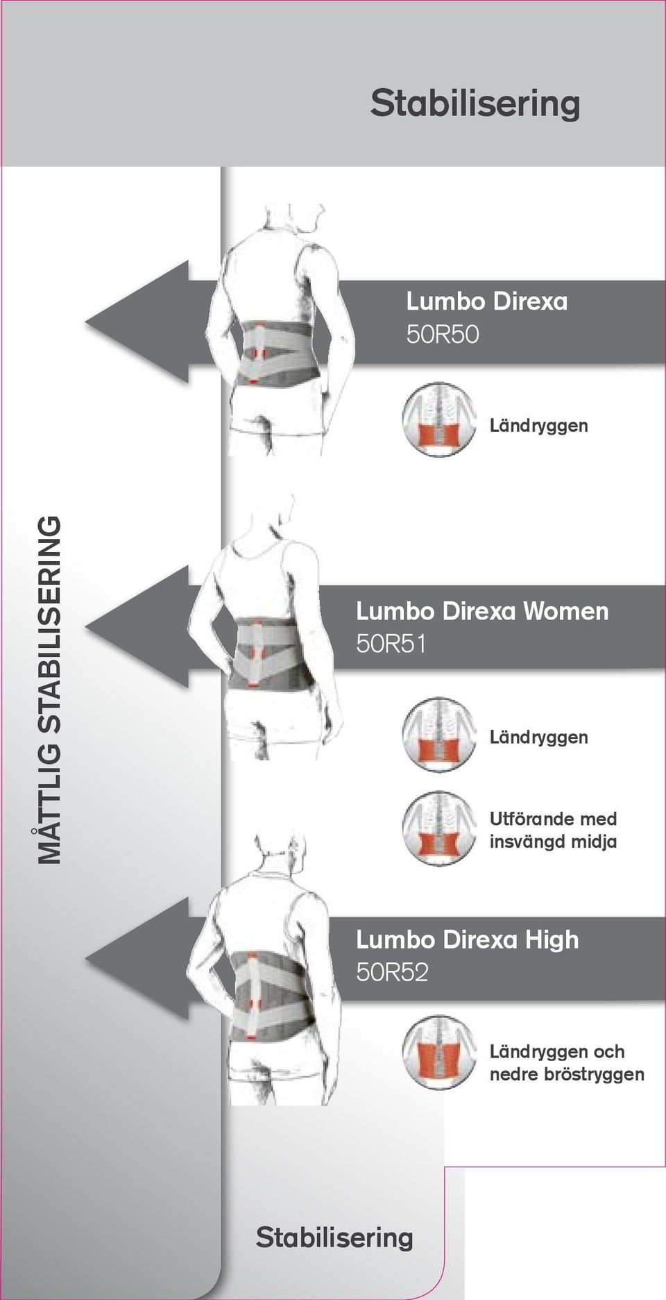 Ländryggen Utförande med insvängd midja Lumbo