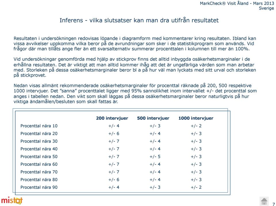 Vid frågor där man tillåts ange fler än ett svarsalternativ summerar procenttalen i kolumnen till mer än 100%.