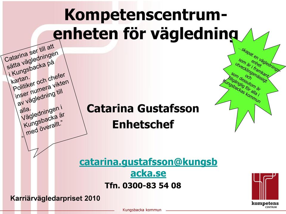 Karriärvägledarpriset 2010 catarina.