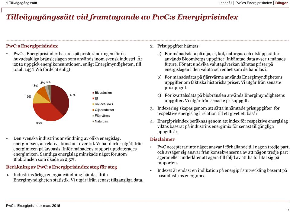 är relativt konstant över tid. Vi har därför utgått från energimixen på årsbasis. Inför månadens rapport uppdaterades energimixen.