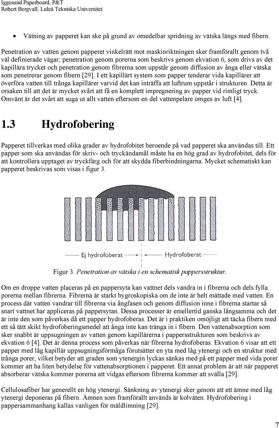 kapillära trycket och penetration genom fibrerna som uppstår genom diffusion av ånga eller vätska som penetrerar genom fibern [29].
