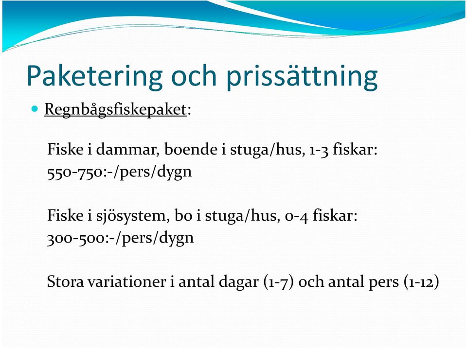 Fiske i sjösystem, bo i stuga/hus, 0-4 fiskar: