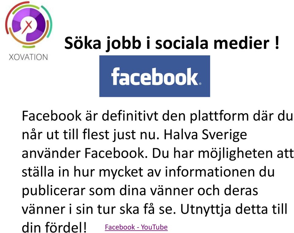 Halva Sverige använder Facebook.