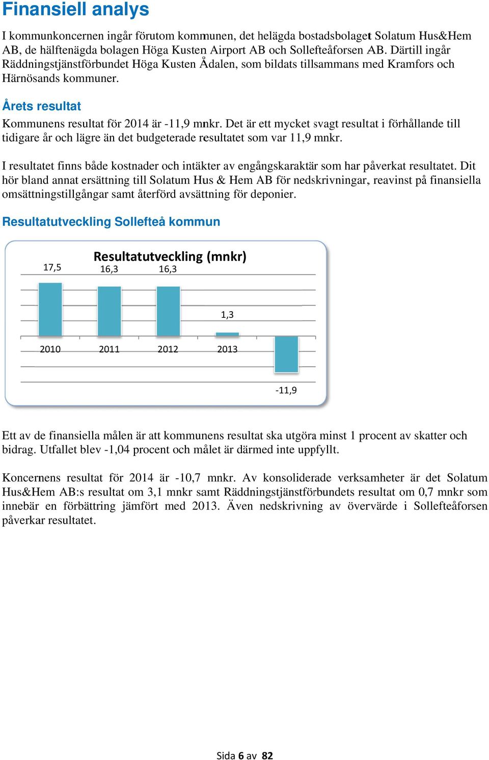 Det är ett mycket svagt s resultat i förhållande till tidigare år och lägre än det budgeterade resultatet som var 11,9 mnkr.