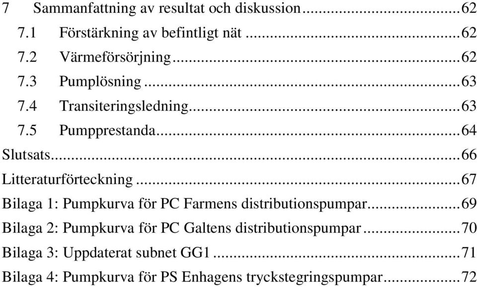.. 66 Litteraturförteckning... 67 Bilaga 1: Pumpkurva för PC Farmens distributionspumpar.