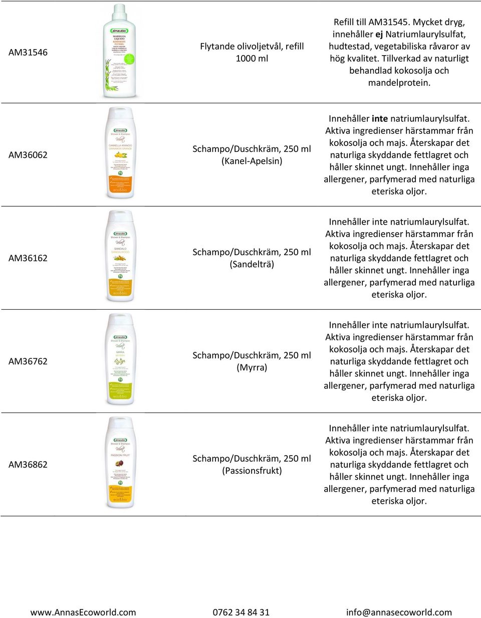 Aktiva ingredienser härstammar från kokosolja och majs. Återskapar det naturliga skyddande fettlagret och håller skinnet ungt. Innehåller inga allergener, parfymerad med naturliga eteriska oljor.