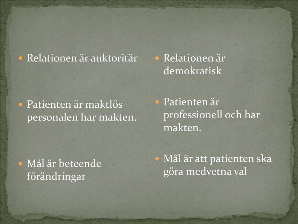 Patienten är professionell och har makten.