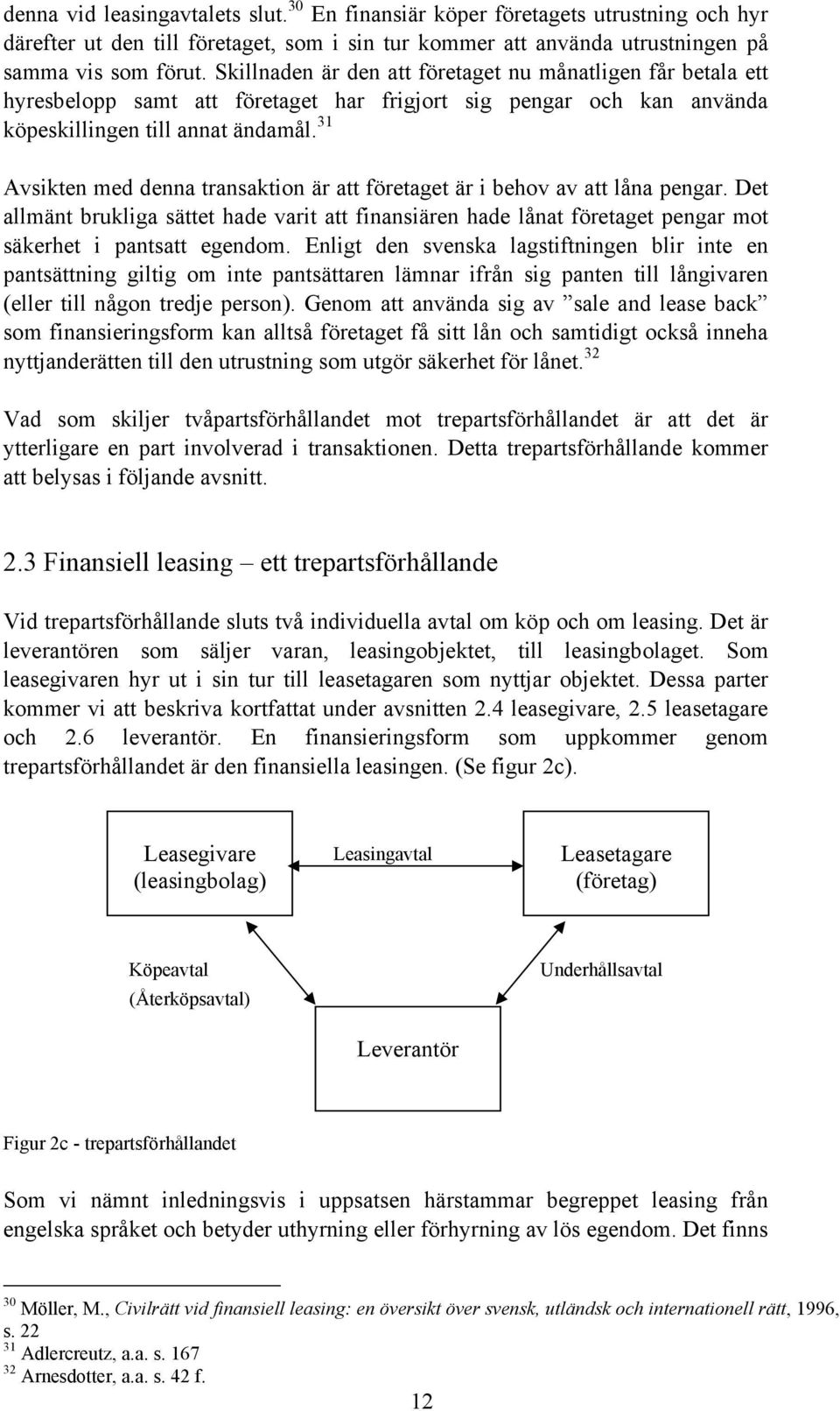 31 Avsikten med denna transaktion är att företaget är i behov av att låna pengar. Det allmänt brukliga sättet hade varit att finansiären hade lånat företaget pengar mot säkerhet i pantsatt egendom.