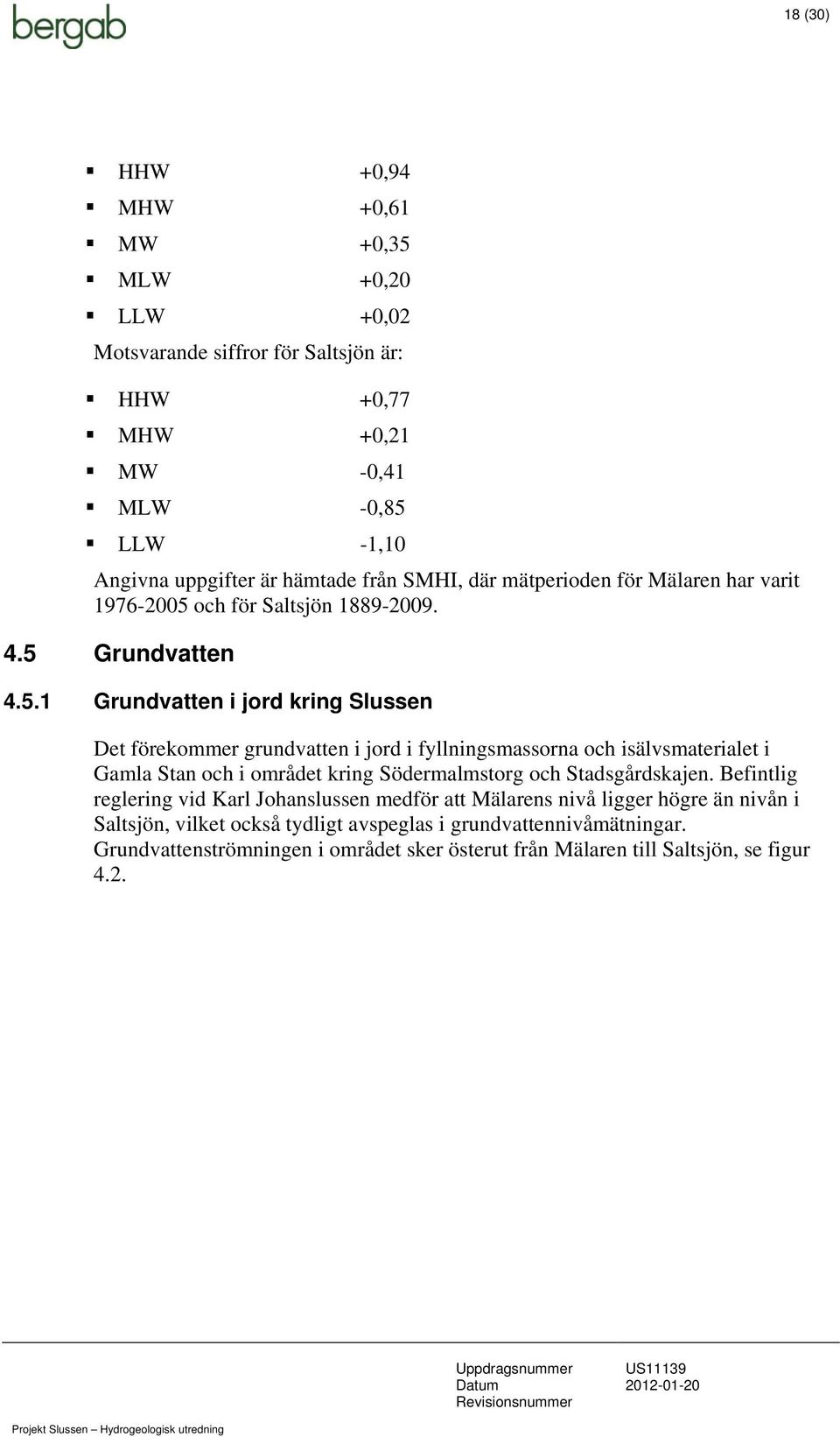 och för Saltsjön 1889-2009. 4.5 