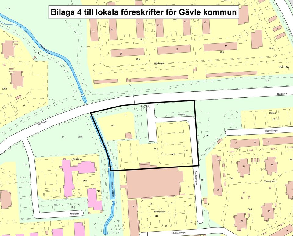 Giggen Norrbågen :3 : Gråstensvägen 3 : : 7 3 3 : Bäckfåran 3 6: : 9